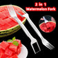 2-in-1 Watermelon Slicer Fork - Stainless Steel Fruit Cutter Tool