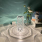 Nordic Crystal Touch Lamp – USB Rechargeable Diamond Table Lamp with 3-Level Dimming, Rose Projection Night Light for Bedroom & Home Decor