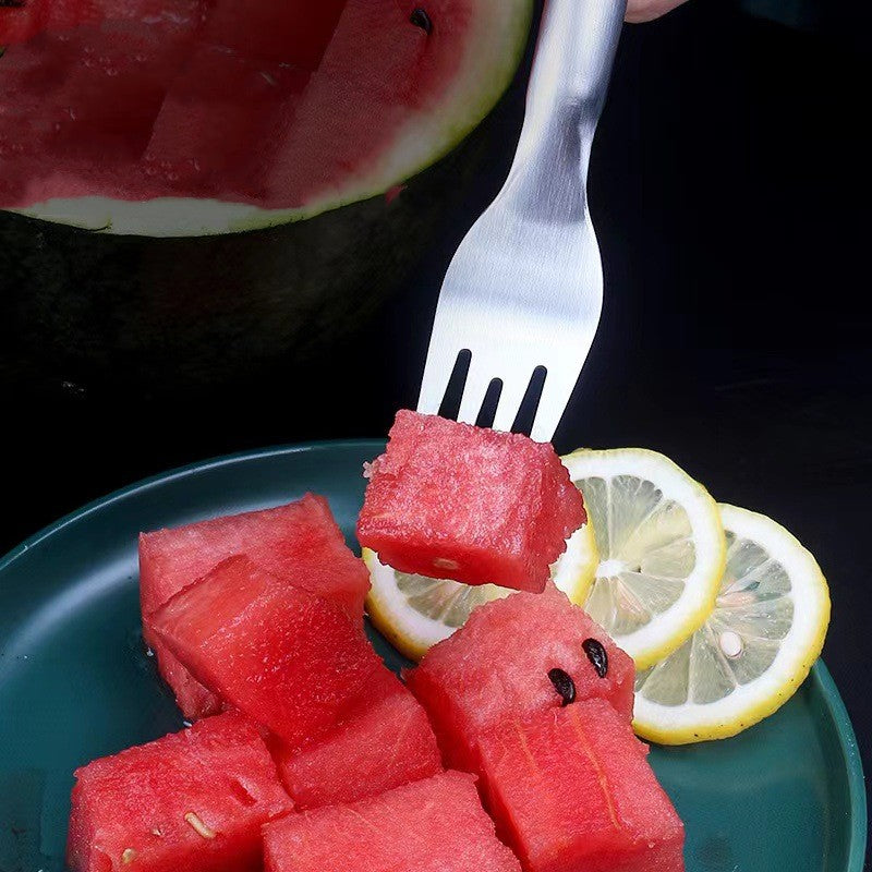 2-in-1 Watermelon Slicer Fork - Stainless Steel Fruit Cutter Tool