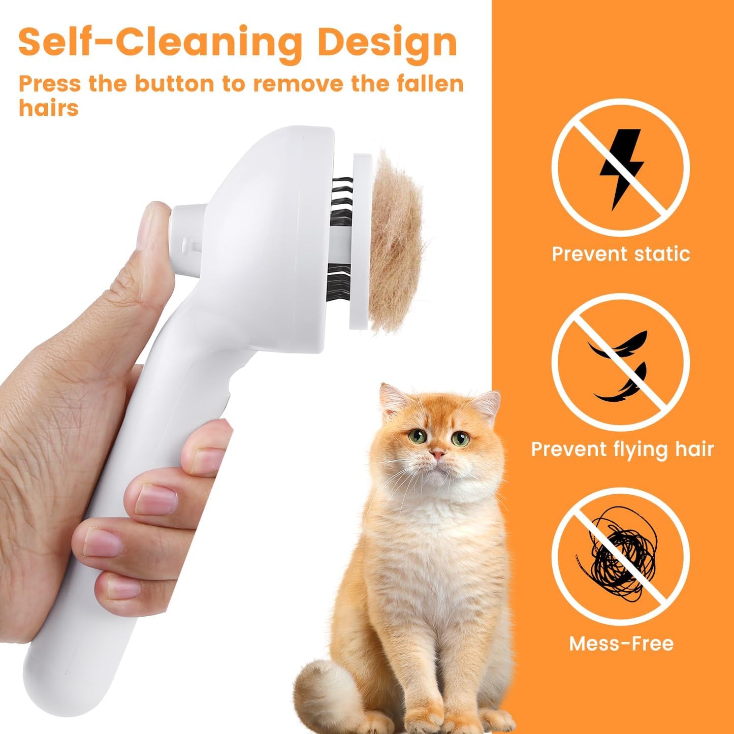 3-in-1 Pet Steam Brush - Cat & Dog Grooming Comb with Water Spray
